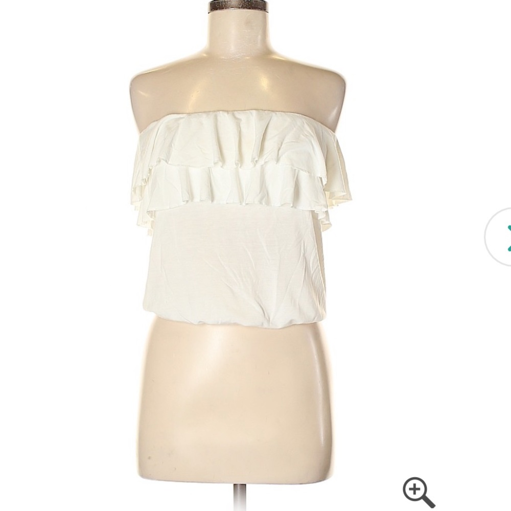 White strapless top